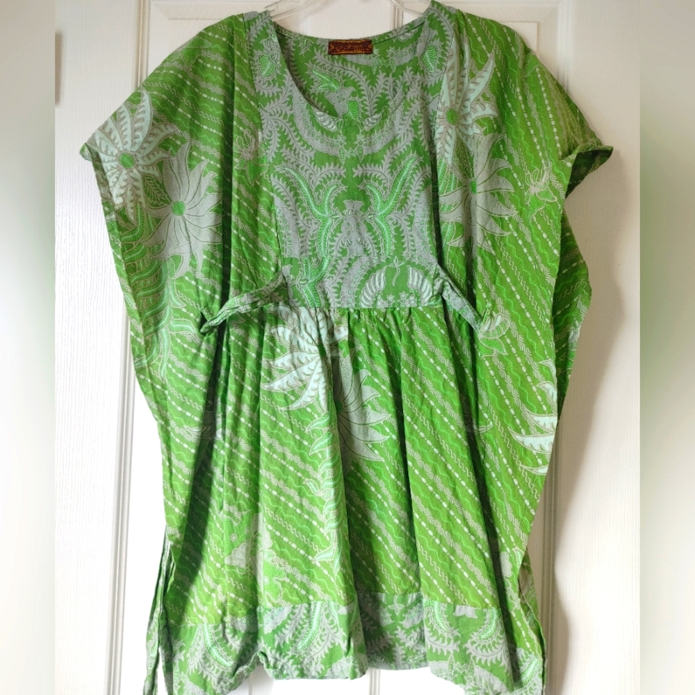 Loose, cotton Batik wrap top